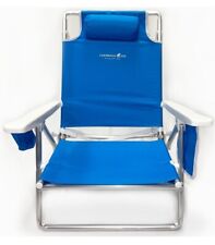 Caribbean Joe Deluxe 5 Position Deluxe Beach Chair Reclinable Blue  