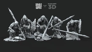 Goblins with Spears Goblins of the Cave - Davale Games 3D Printed W HQ Resin - Bild 1 von 15