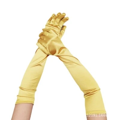 Women's Opera Wedding Bridal Evening Party Prom Costume Gloves Satin Long Gloves - Image 1 of 4