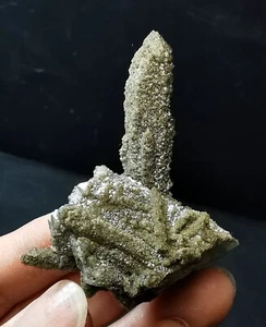 25g Rare Natural Smoky Green Backbone Quartz Crystal Cluster Specimen Mongolia - Picture 1 of 15