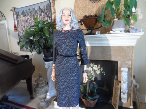 Abito tubino con cintura stampa bianco e nero collezione Michael Kors taglia 8