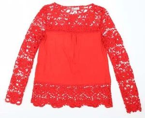 Camiseta básica de poliéster rojo para mujer Elite99, talla 10, cuello redondo - Imagen 1 de 12