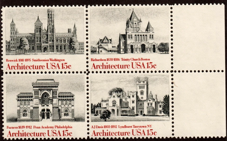 Scott 1838-1841 15¢ American Architecture MNH Free shipping in USA! - Image 1 of 1