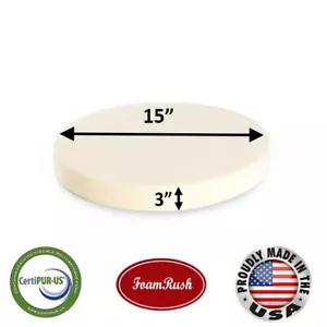 FoamRush Cuscino in Schiuma per Tappezzeria ad Alta Densità Diametro 3"x15"x15" (Made in USA) - Foto 1 di 4