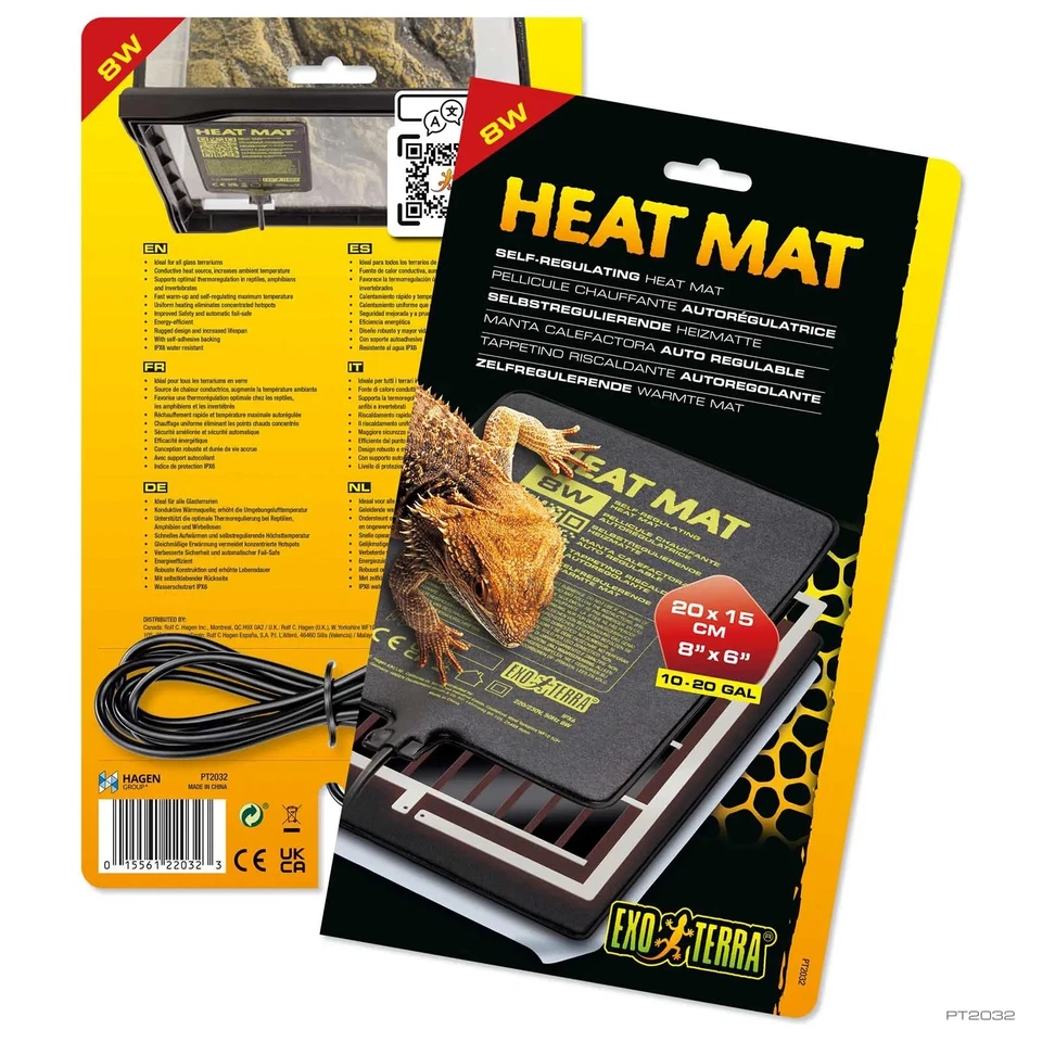 Exo Terra Heat Mat 8W - 20 x 15 cm - Selbstregulierende Heizmatte für Reptilien  - Bild 1 von 1