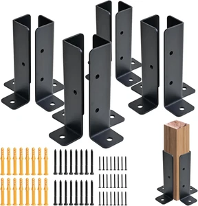 8 PCS Adjustable Deck Post Anchor Base Brackets Fit 1.5X1.5,2X2,2X4,4X4 Post, Wo - Picture 1 of 12
