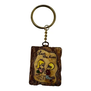 Vintage 60er L. Razza Löwe der Löwe Sternzeichen Schlüsselanhänger Astrologie Horoskop Anhänger - Bild 1 von 6