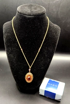 Collar Avon 24" Medallón Estrás Cristal Púrpura Sociedad Honor 2001-2002 Foto 1 de 4