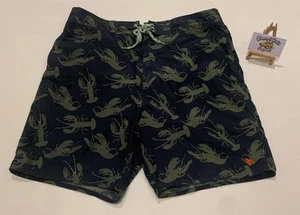 Pantalones cortos de tabla Ted Baker Lobster azul marino oscuro para hombre 4 (XL) DE COLECCIÓN RAROS VERANO SURF - Imagen 1 de 7