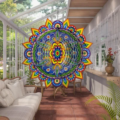 Mandala Wind Spinners, 12inch Metal Wind Spinners Outdoor for Yard and Garden... - Image 1 of 4