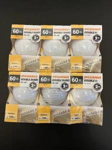 Lot/6 Sylvania 60W 120V Decorative Globe Double Life Light Bulb Soft White G25 - Picture 1 of 9