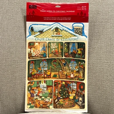 Vintage Hallmark Countdown to Christmas Mouse Paper Advent Calendar Card - Image 1 of 4