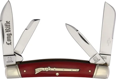 Rough Rider Long Rifle Congress Red Smooth Folding Stainless Pocket Knife 2617 - Image 1 of 2