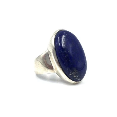 Anello uomo sigillo lapislazzuli argento 925 gioiello blu 19,1 mm / 60... - Immagine 1 di 4