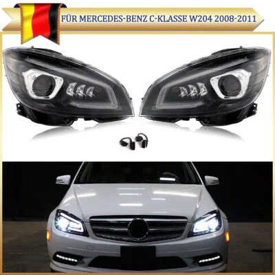 Scheinwerfers Für Mercedes-Benz C-Klasse W204 08-11 DRL Blinklicht L+R GT Optik - Bild 1 von 4