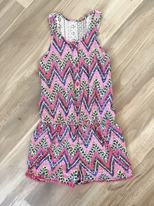 Extremely Me Girl’s Summer Sleeveless Romper Shorts One Piece 7 8 - Picture 1 of 4
