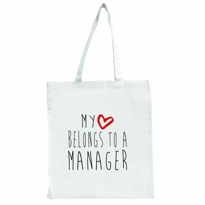 My Heart Belongs à Une Manager - Grand Fourre-Tout Shopping Sac - Picture 1 of 1
