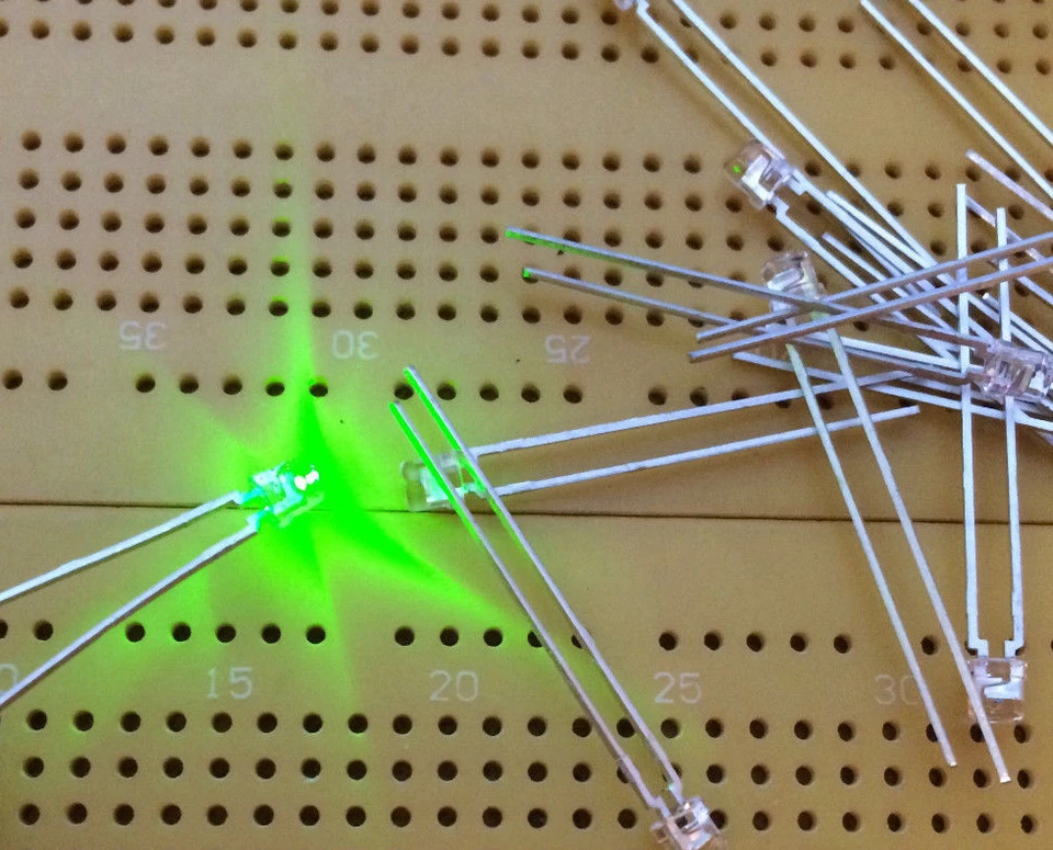 3mm Pure Green Wide Angle LED Osram LP K376-N1Q2-25 560nm 112mlm  Multi Qty - image 1 of 1