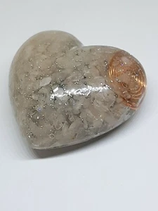 Cuore ORGONITE N 40 con QUARZO ROSA Chakra orgone yoga AMORE ZEN CRISTALLO RAME - Imagen 1 de 3