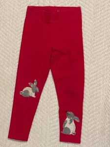 Mini Boden Girls 3-4Y Leggings with rabbits hot pink - Picture 1 of 5