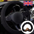 Black leather Car Steering Wheel Cover PU For 37-38cm 15