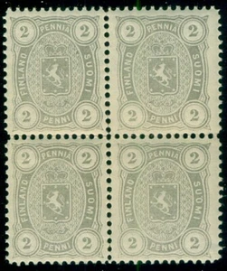 FINLAND #25 (12L) 2pen gray, Block of 4, NH, VF, Facit $145.00 - Picture 1 of 1