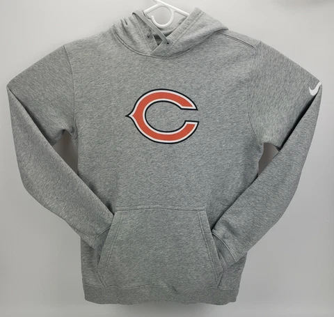 Chicago Bears Hoodie Men's Medium Nike Pullover Sweatshirt Gray Logo NFL Cover