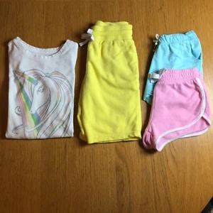 4 Piece Girls summer outfits Unicorn Pastels Size 6-7 EUC - Picture 1 of 1