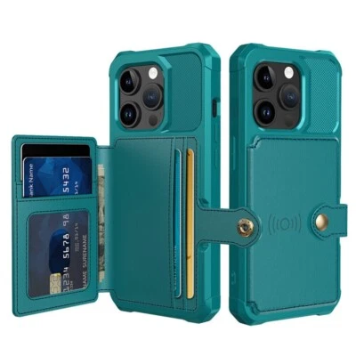 For iPhone 16e 16 15 14 13 12 11 Pro Max XR 8 Plus Case Wallet Card Holder Cover - Image 1 of 4