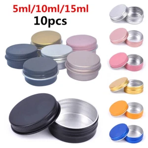 10Pcs Mini Metal Tin Jar Cream Balm Candle Cosmetic Container Aluminum Box Cans - Picture 1 of 34