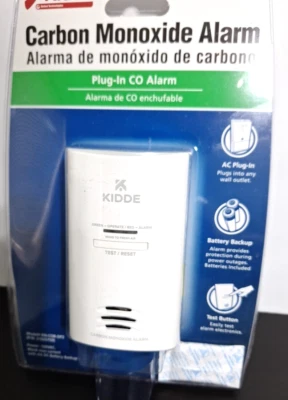 Alarma de monóxido de carbono Kidde KN-COB-DP2 con batería de respaldo enchufe alimentado por CA Foto 1 de 4