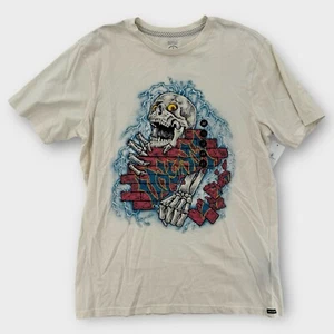 Volcom Shirt Mens Medium Skulls Graphic Print Y2K Gorpcore Grunge Lightning NWT - Picture 1 of 8