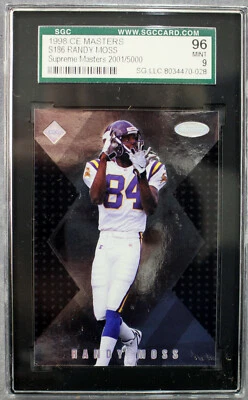 Randy Moss HOF ROY Vikings 1998 98 CE Supreme Masters Rookie S186 #d/5000 SGC 96 - Image 1 of 2