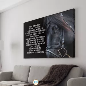 Horse Wall Art Today is Good Day Motivational Inspirational Poster Office Decor - Picture 1 of 16
