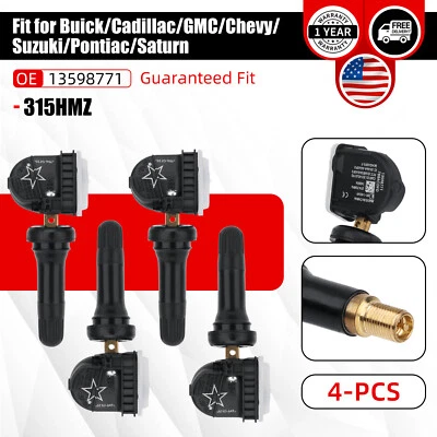 4pcs TPMS 13598771 Tire Pressure Sensor for Pontiac G3 G5 G6 G8 Wave - Image 1 of 4