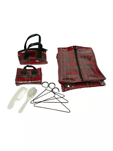 Bolso de viaje Vogue Ginny Doll Team Mates rojo accesorios a cuadros 1998 - Imagen 1 de 9