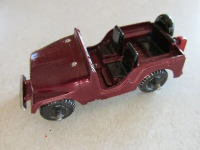 Mc18 VINTAGE MIDGETOY DIECAST Burgundy Red Jeep CJ7 car 2.5" - Image 1 of 4