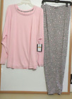 NWT CUDDL DUDS 2PC PAJAMA/LOUNGE SET 3X-PINK/GRAY-$74- SOFT AND STRETCHY!