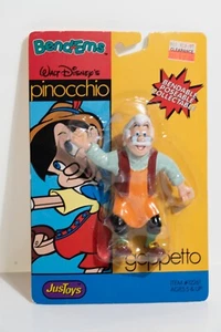 Walt Disney's Pinocchio Geppetto Bend-Ems Figure JusToys 1993 New Old Stock - Picture 1 of 5