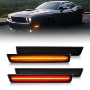 Smoke Lens Led Side Marker Light for 15-19 Dodge Challenger Front&Back Amber&Red - Bild 1 von 11