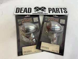 Harley chrome dual filament bullet marker lights lamps pair 230263 - Foto 1 di 4