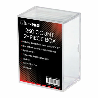Ultra Pro 250 Count Trading Cards Storage Box 2 Piece Clear Acrylic 250ct Holder - Image 1 of 3