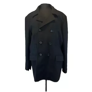 Guess Men’s XL Coat Overcoat Double Breasted Quilted Black - Picture 1 of 15