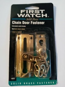 First Watch Solid Brass Chain Door Fastener 1860 With Welded Steel Chain - Picture 1 of 6