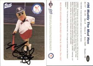Muddy Signed 1997 Best Toledo Mud Hens #33 Card Toledo Mud Hens Auto AU