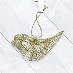 Bird Christmas Ornament 4.5" Gold Wire - Picture 1 of 7