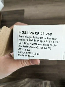 INOX HG8112NRP-45 HG Series Steel 4-1/2" x 4-1/2" Ball Bearing - Chrome 3pk #2 - Picture 1 of 3