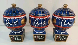 Set of 3 Las Vegas Paris Hotel Hot Air Balloon Cocktail Glass Holders 9”Souvenir - Picture 1 of 20