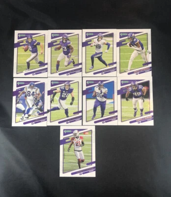 2021 Donruss Minnesota Vikings 9 Card TEAM SET Cousins Cook Thielen Jefferson  - Image 1 of 2