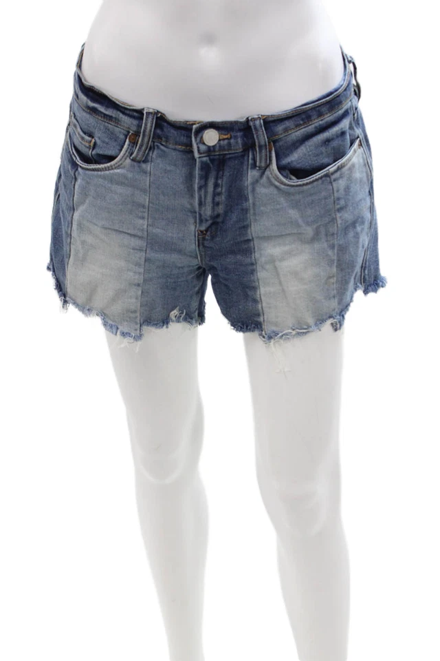 Pantalones Cortos Blank NYC Unisex Azul Años 90 Mezcla de Algodón Botón Talla 28 Foto 1 de 4